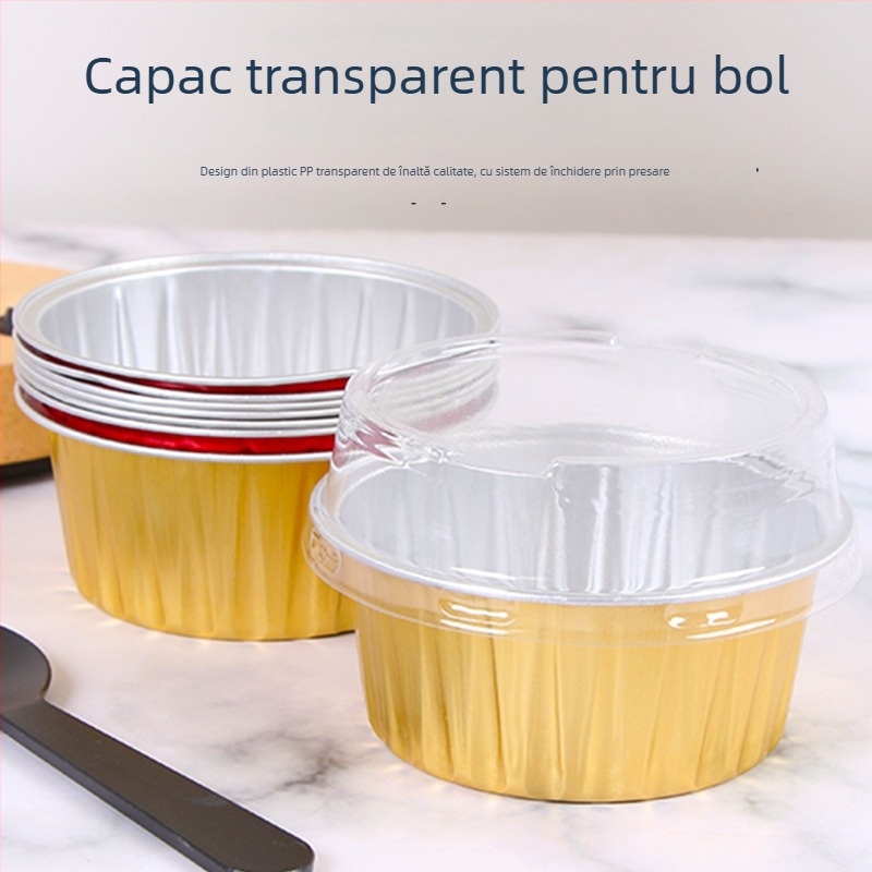 Cupe de copt din folie de aluminiu cu capac – pentru budincă, mousse și jeleu, rotunde și dreptunghiulare