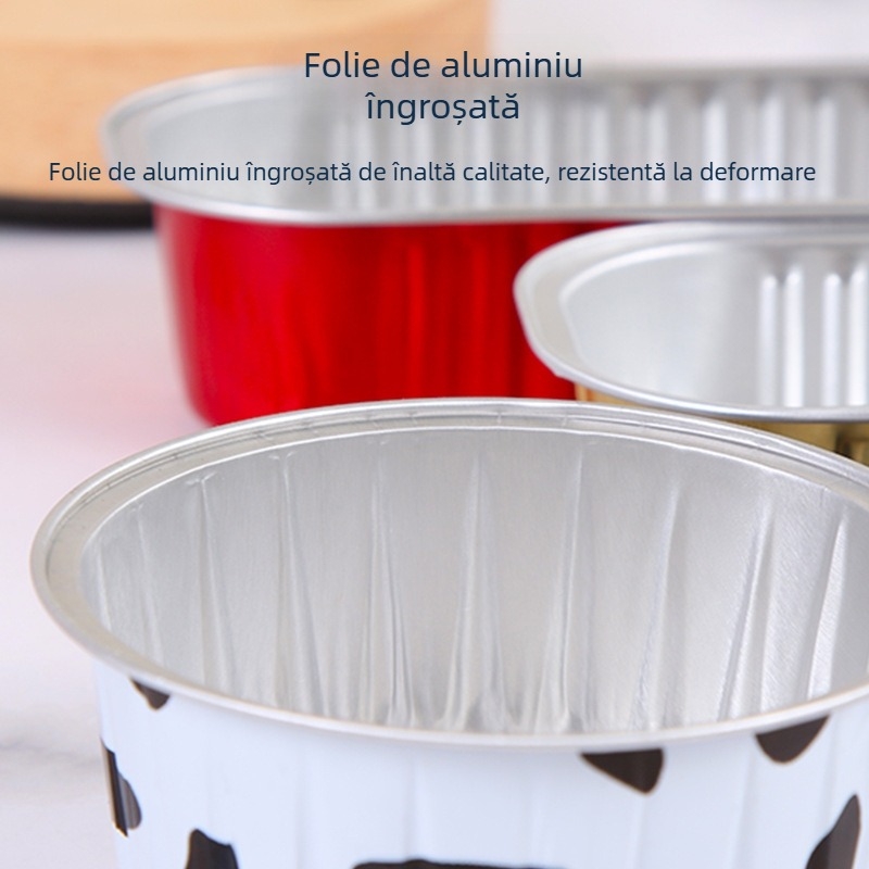 Cupe de copt din folie de aluminiu cu capac – pentru budincă, mousse și jeleu, rotunde și dreptunghiulare