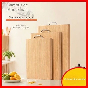 Tocător din bambus natural pentru bucătărie, placă pătrată pentru fructe și frământarea aluatului