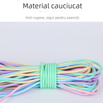 Coardă pentru sărit cu numărător pentru copii, fără noduri, lungime 2,8 m, sfoară din oțel