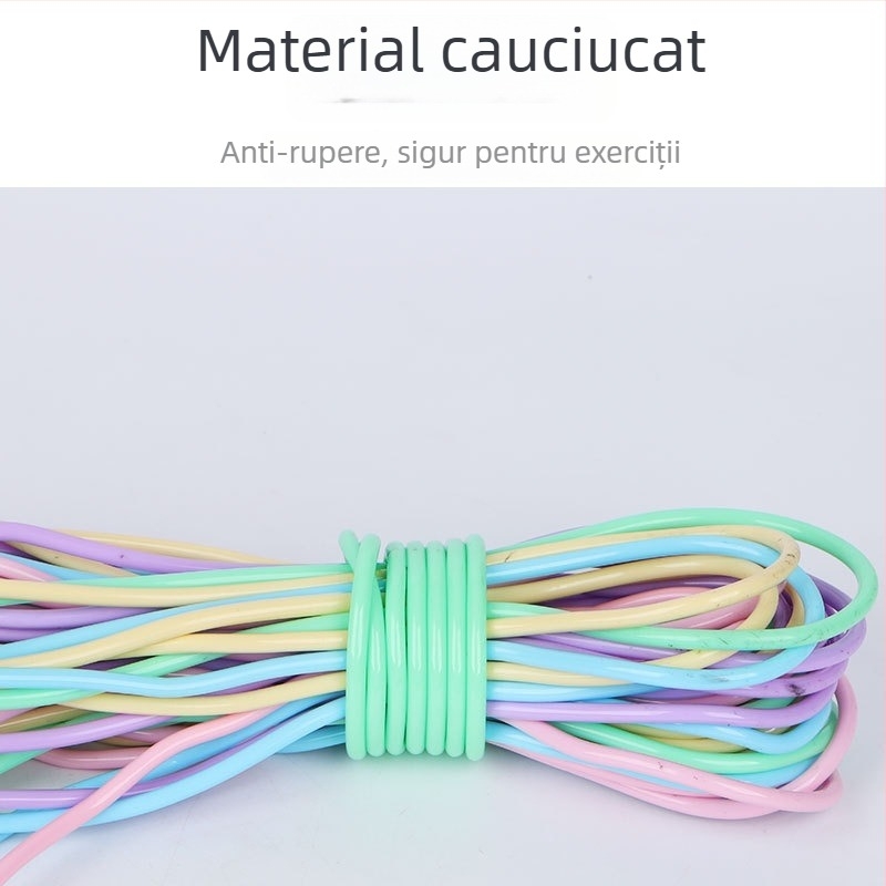 Coardă pentru sărit cu numărător pentru copii, fără noduri, lungime 2,8 m, sfoară din oțel