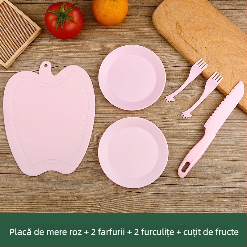 Set plastic sigur pentru copii, cu cuțit de tăiat fructe și tocător, pentru educația timpurie