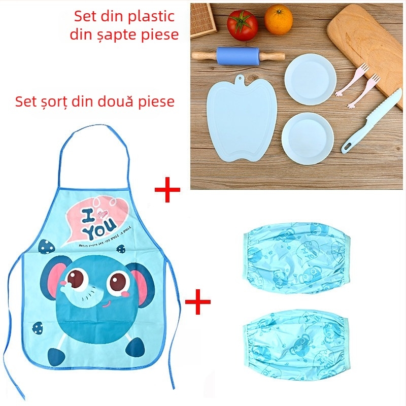 Set plastic sigur pentru copii, cu cuțit de tăiat fructe și tocător, pentru educația timpurie