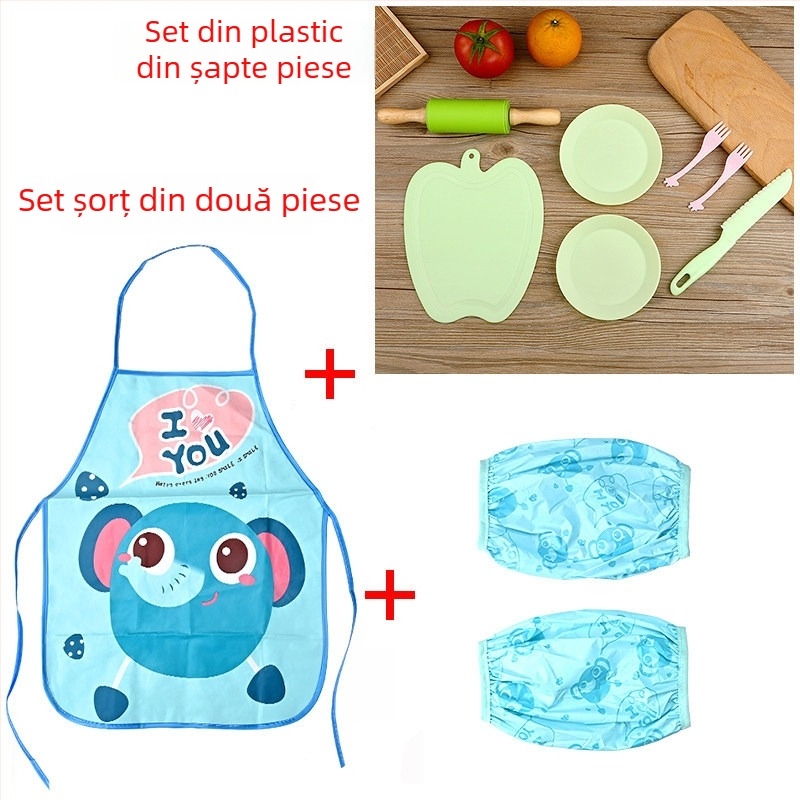 Set plastic sigur pentru copii, cu cuțit de tăiat fructe și tocător, pentru educația timpurie