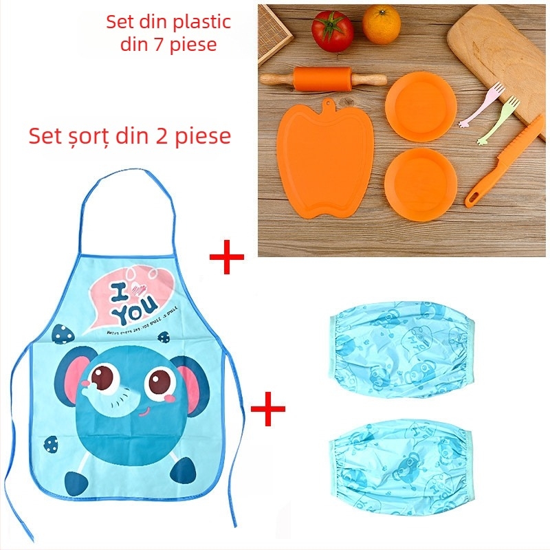 Set plastic sigur pentru copii, cu cuțit de tăiat fructe și tocător, pentru educația timpurie