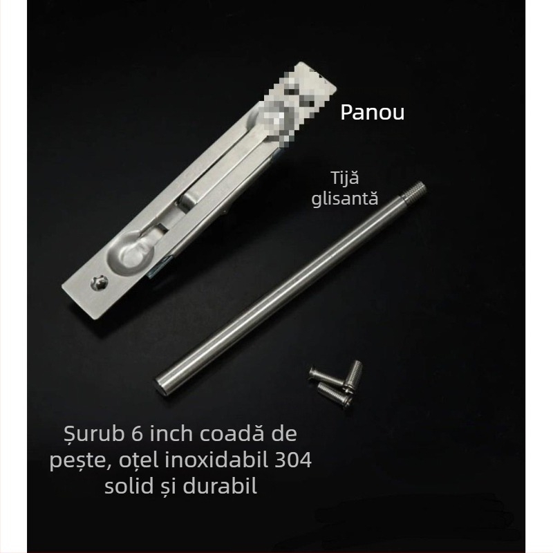 Zăvor anti-furt pentru ușă cu dinți, zăvor extins pentru uși vechi, zăvor ascuns din oțel inoxidabil