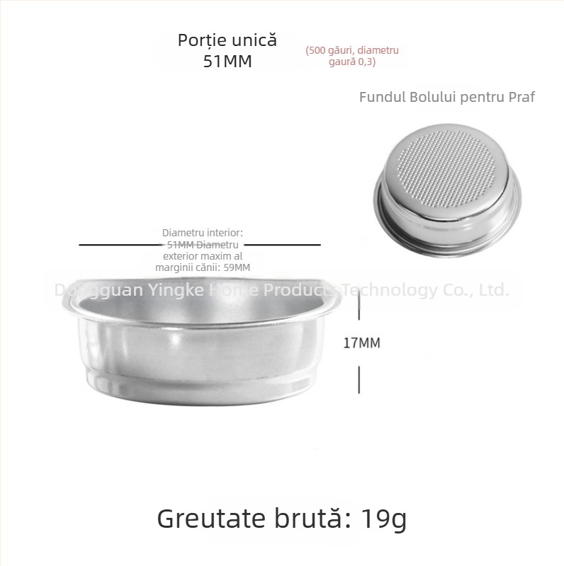 Filtru de cafea pentru turnat manual din oțel inoxidabil 304, ceașcă de filtrație, compatibil cu dimensiunile 51/54/58 mm, pentru o singură sau dublă porție