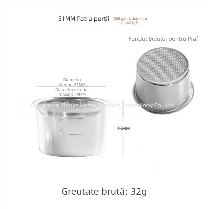 Filtru de cafea pentru turnat manual din oțel inoxidabil 304, ceașcă de filtrație, compatibil cu dimensiunile 51/54/58 mm, pentru o singură sau dublă porție