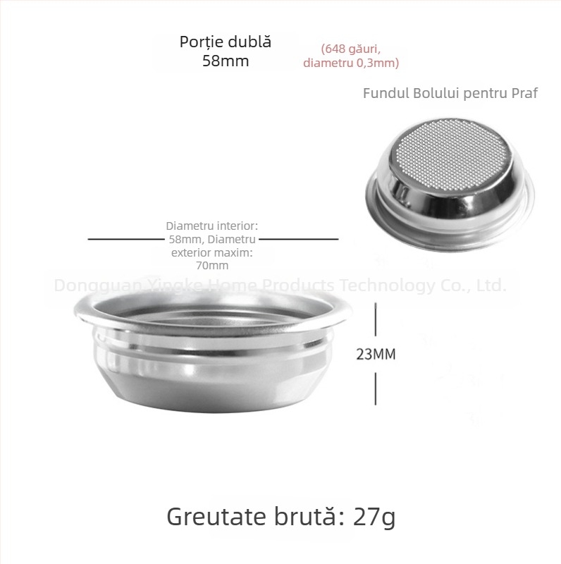 Filtru de cafea pentru turnat manual din oțel inoxidabil 304, ceașcă de filtrație, compatibil cu dimensiunile 51/54/58 mm, pentru o singură sau dublă porție