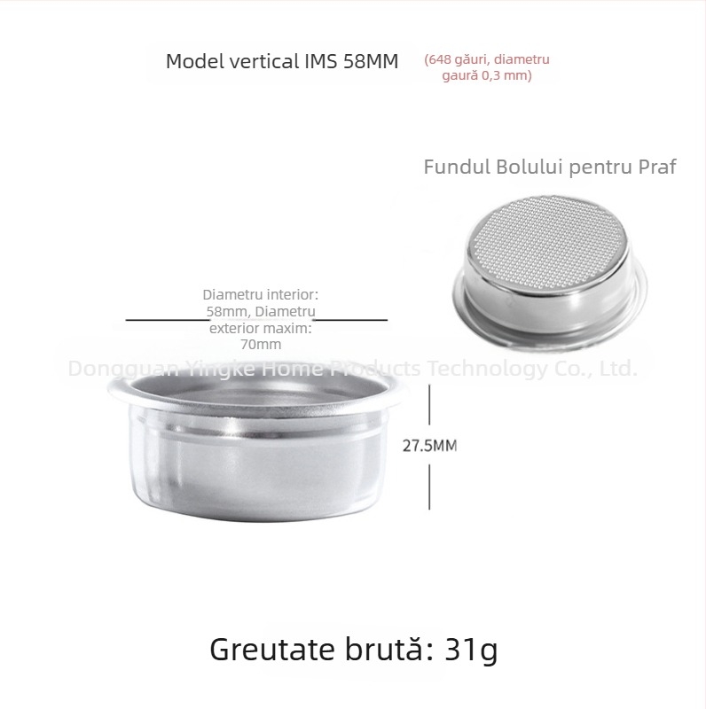 Filtru de cafea pentru turnat manual din oțel inoxidabil 304, ceașcă de filtrație, compatibil cu dimensiunile 51/54/58 mm, pentru o singură sau dublă porție
