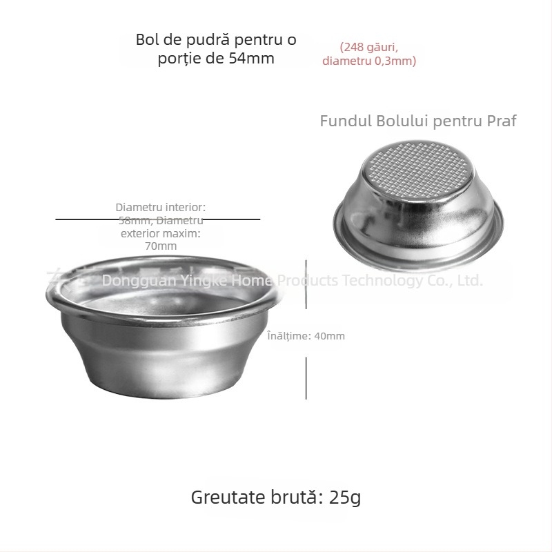 Filtru de cafea pentru turnat manual din oțel inoxidabil 304, ceașcă de filtrație, compatibil cu dimensiunile 51/54/58 mm, pentru o singură sau dublă porție