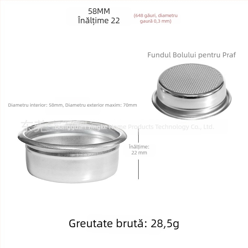 Filtru de cafea pentru turnat manual din oțel inoxidabil 304, ceașcă de filtrație, compatibil cu dimensiunile 51/54/58 mm, pentru o singură sau dublă porție