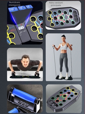 Tavă pliabilă pentru flotări – multifuncțională pentru antrenamentul mușchilor pieptului, echipament de fitness pentru casă, model FWC-1, dimensiuni 62×18×10 cm, greutate 0,7 kg