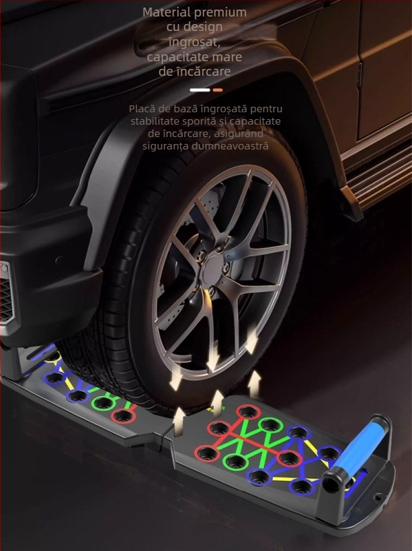 Tavă pliabilă pentru flotări – multifuncțională pentru antrenamentul mușchilor pieptului, echipament de fitness pentru casă, model FWC-1, dimensiuni 62×18×10 cm, greutate 0,7 kg