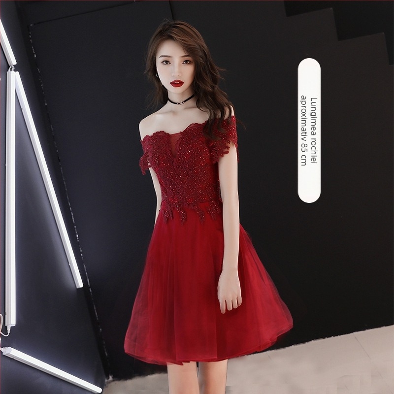 Rochie de mireasă roșie, cu un umăr, pentru banchet de logodnă, lungă de seară