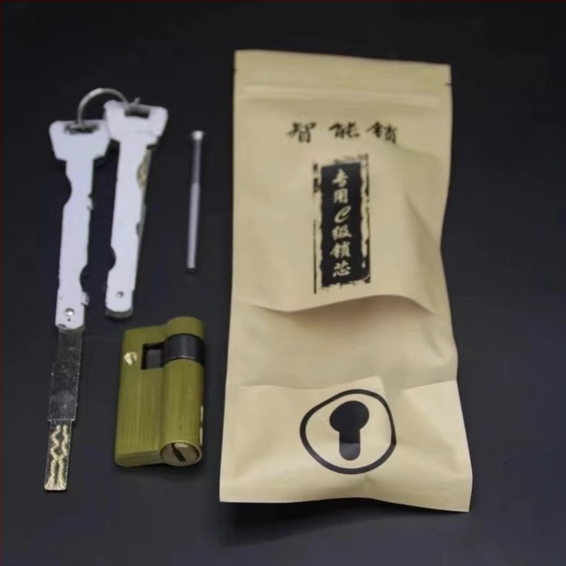 Cilindru de încuietoare cu amprentă, ultra-compact, automat, semi-automat, din cupru masiv, Clasa C anti-furt cu nucleu de încuietoare protejat prin parolă