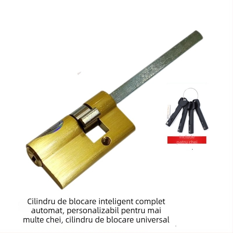 Cilindru de încuietoare cu amprentă, ultra-compact, automat, semi-automat, din cupru masiv, Clasa C anti-furt cu nucleu de încuietoare protejat prin parolă