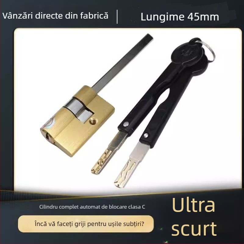 Cilindru de încuietoare cu amprentă, ultra-compact, automat, semi-automat, din cupru masiv, Clasa C anti-furt cu nucleu de încuietoare protejat prin parolă