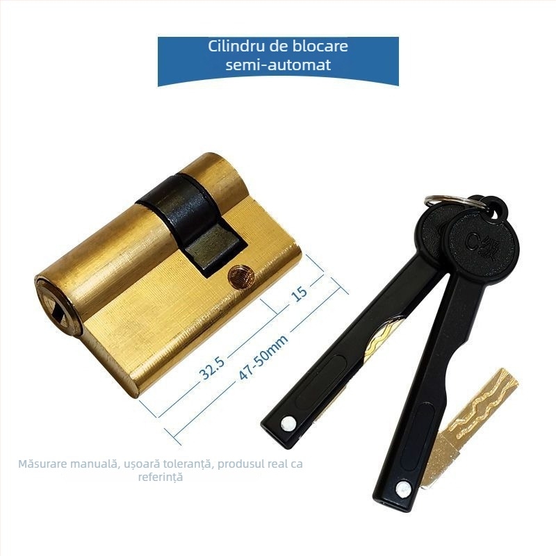 Cilindru de încuietoare cu amprentă, ultra-compact, automat, semi-automat, din cupru masiv, Clasa C anti-furt cu nucleu de încuietoare protejat prin parolă