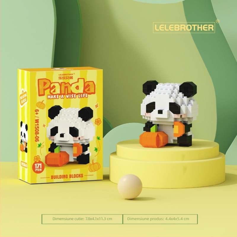 Set de blocuri compatibil cu LEGO, figurină Panda National Treasure desen animat, ABS plastic, 100-200 piese