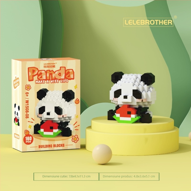 Set de blocuri compatibil cu LEGO, figurină Panda National Treasure desen animat, ABS plastic, 100-200 piese