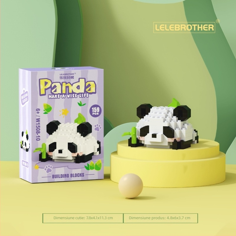 Set de blocuri compatibil cu LEGO, figurină Panda National Treasure desen animat, ABS plastic, 100-200 piese