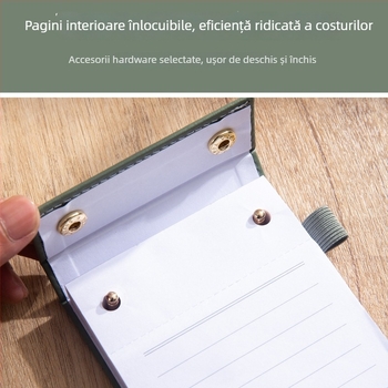Bloc de notițe A6, compact și gros, cu notițe adezive detașabile și hârtie înlocuibilă, mic carnet