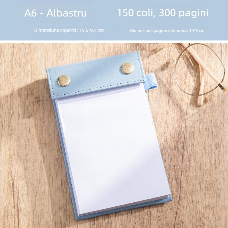 Bloc de notițe A6, compact și gros, cu notițe adezive detașabile și hârtie înlocuibilă, mic carnet