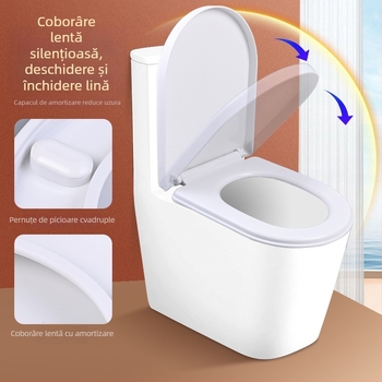  Capac de toaletă cu două butoane și montaj rapid, universal, îngroșat, în formă de U