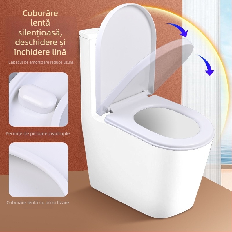  Capac de toaletă cu două butoane și montaj rapid, universal, îngroșat, în formă de U