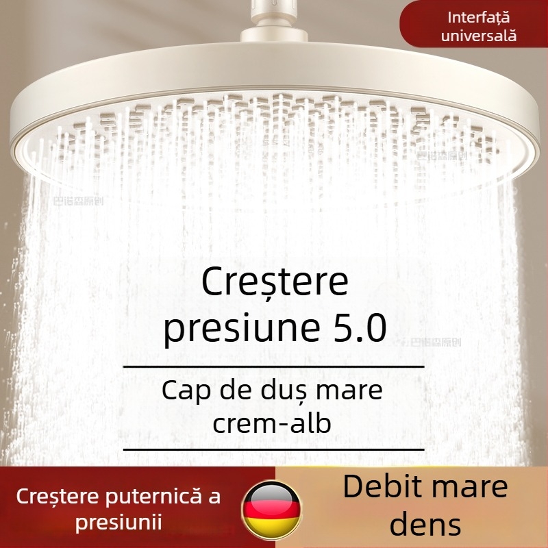 Duș alb-crem, cu presiune, cu o singură duză, pentru uz casnic