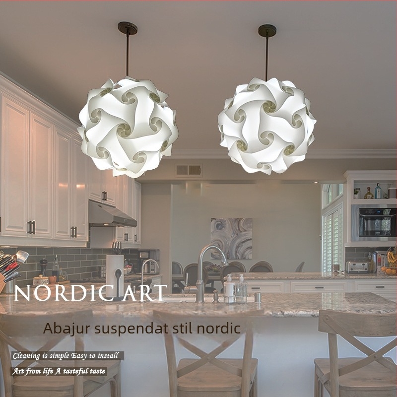 IQ light candelabru decorativ nordic modern minimalist pentru scări, zonă de dining și living, lampă DIY cu abajur din plastic