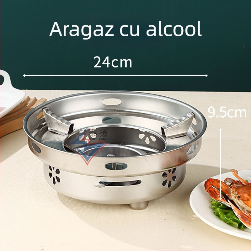 Aragaz cu alcool din oțel inoxidabil, oală mică pentru hot pot uscat, pentru uz casnic, restaurant, cămin, utilizare comercială