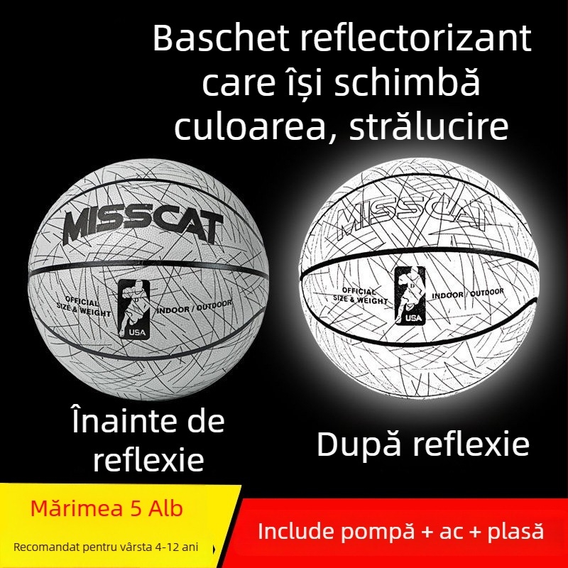 Dimensiune 5, baschet reflexiv pentru copii pentru antrenament în grădiniță – PU absorbant de umiditate, piele moale, gravare personalizată