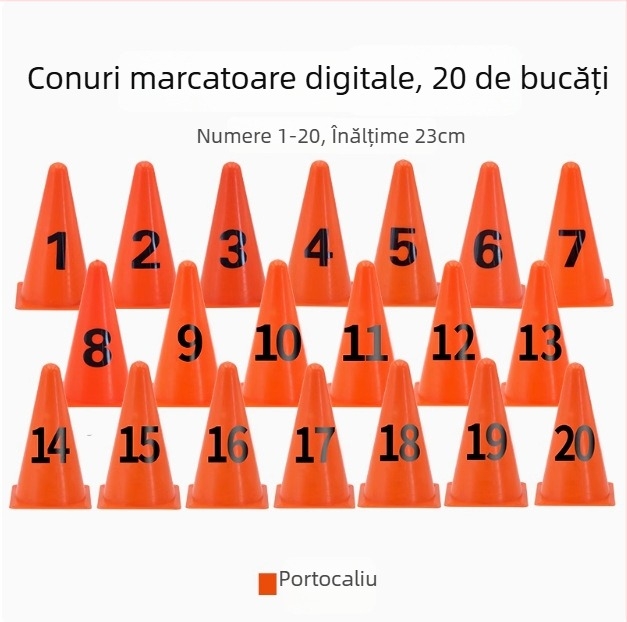 Covor digital de 23 cm cu repere și litere, antiderapant pentru antrenament de fotbal în grădiniță și obstacole senzoriale