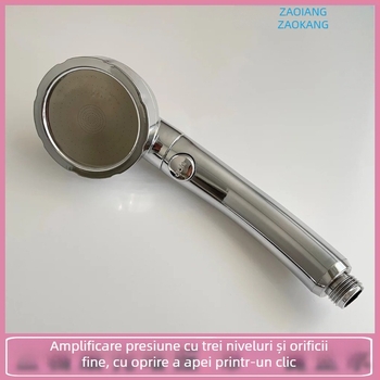 Zaokang cap de duș manual cu presiune, duș cu orificii fine, design talie îngustă, filtru din oțel inoxidabil 304