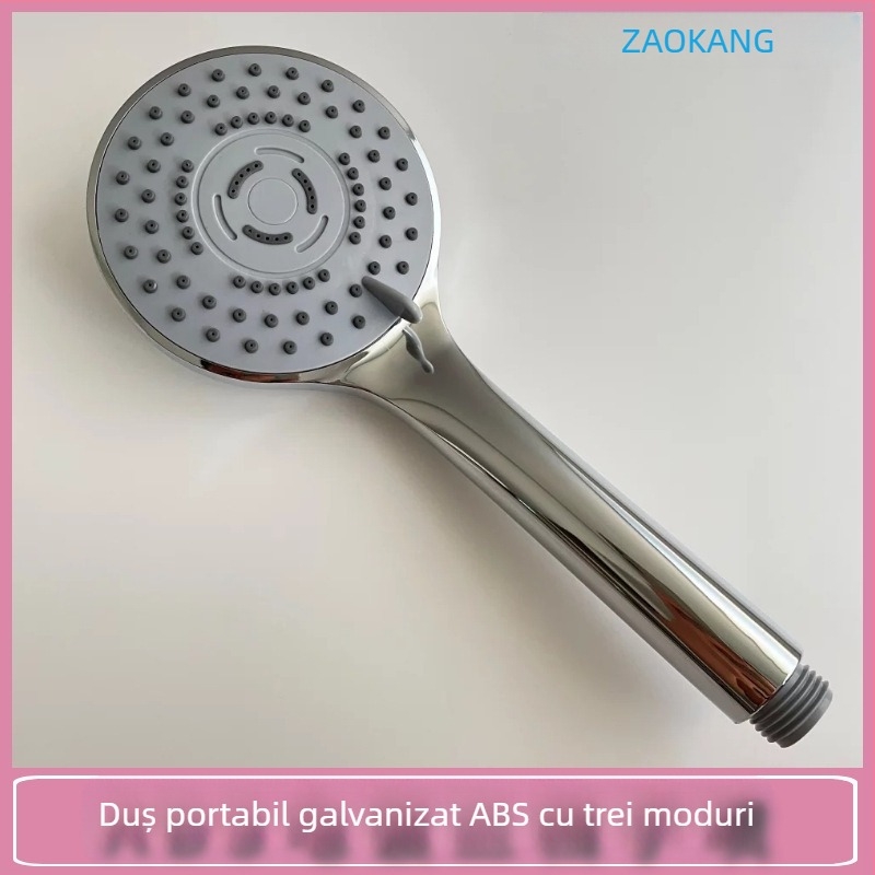 Zaokang cap de duș manual cu presiune, duș cu orificii fine, design talie îngustă, filtru din oțel inoxidabil 304