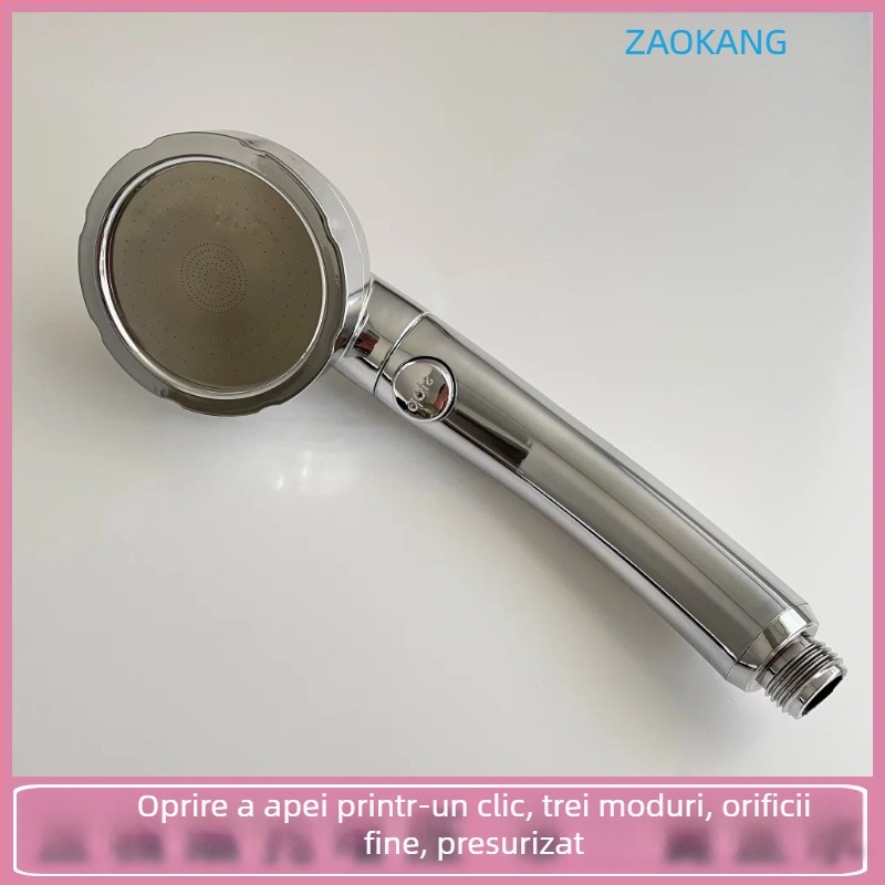 Zaokang cap de duș manual cu presiune, duș cu orificii fine, design talie îngustă, filtru din oțel inoxidabil 304