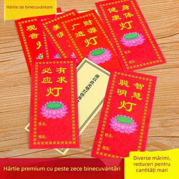 Set de hârtie colorată pentru lampi budiste, hârtie de merite și ofrande, lampă cu lotus, accesorii pentru ritualuri