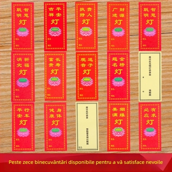 Set de hârtie colorată pentru lampi budiste, hârtie de merite și ofrande, lampă cu lotus, accesorii pentru ritualuri