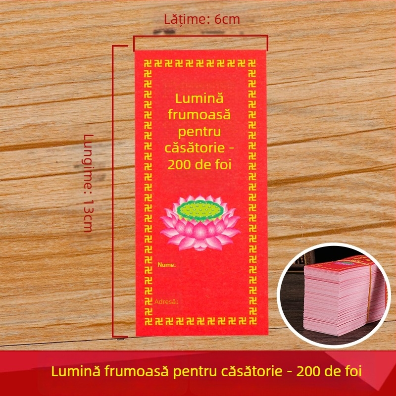 Set de hârtie colorată pentru lampi budiste, hârtie de merite și ofrande, lampă cu lotus, accesorii pentru ritualuri