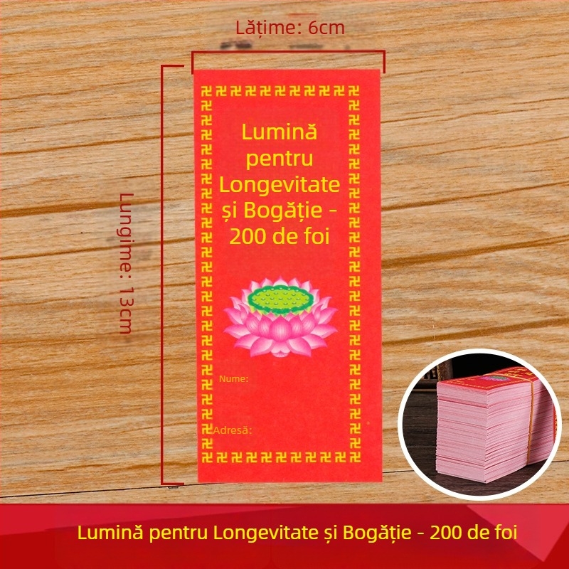 Set de hârtie colorată pentru lampi budiste, hârtie de merite și ofrande, lampă cu lotus, accesorii pentru ritualuri