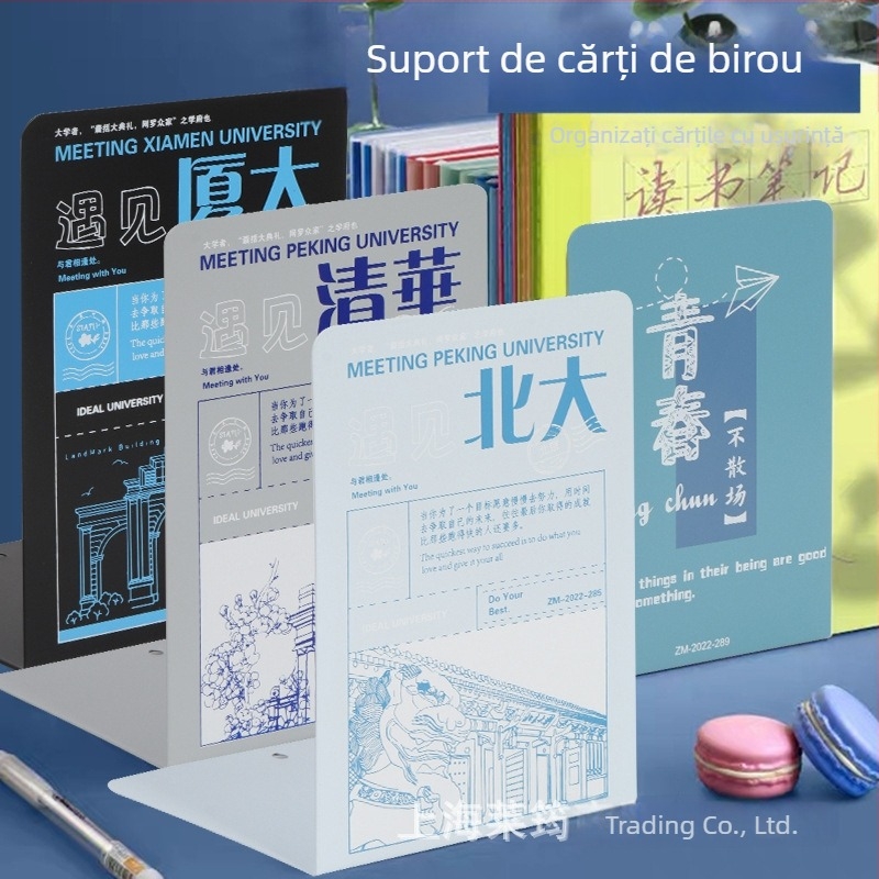 Suport metalic pentru cărți, birou, în stil desen anim național, dimensiune mare, organizator de birou pentru studenți