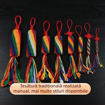 Pandantiv pentru mașină, nod diamant, nod rotativ colorat, nod chinezesc norocos, realizat manual
