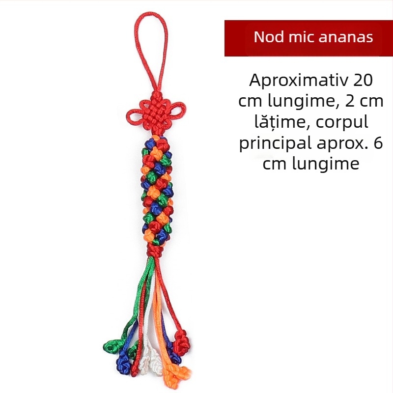 Pandantiv pentru mașină, nod diamant, nod rotativ colorat, nod chinezesc norocos, realizat manual