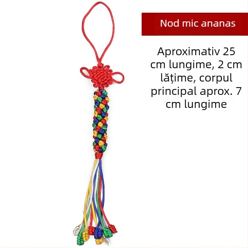 Pandantiv pentru mașină, nod diamant, nod rotativ colorat, nod chinezesc norocos, realizat manual