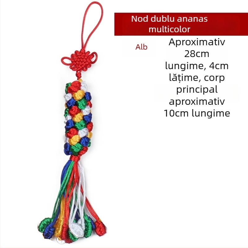 Pandantiv pentru mașină, nod diamant, nod rotativ colorat, nod chinezesc norocos, realizat manual