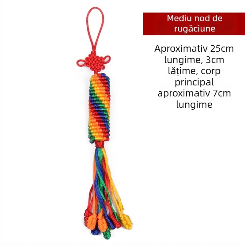 Pandantiv pentru mașină, nod diamant, nod rotativ colorat, nod chinezesc norocos, realizat manual