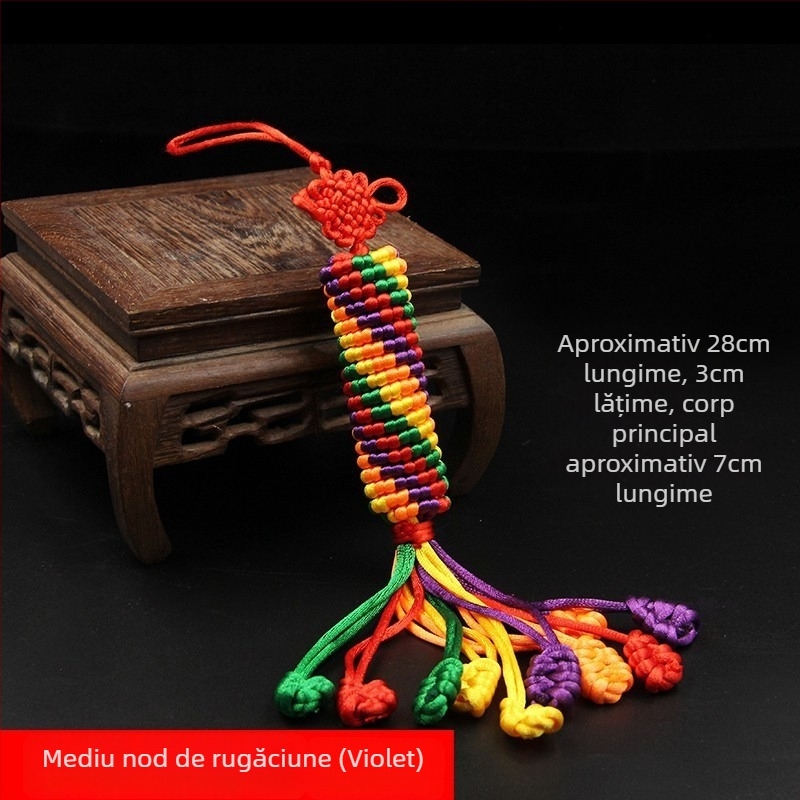 Pandantiv pentru mașină, nod diamant, nod rotativ colorat, nod chinezesc norocos, realizat manual