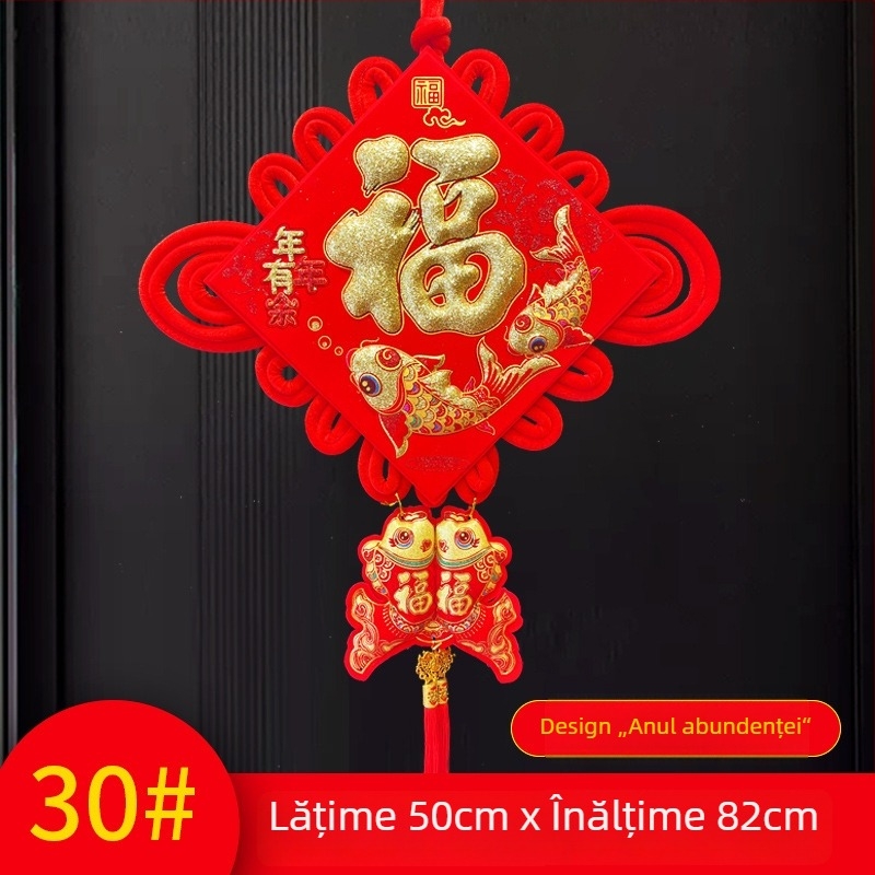 Pandantiv din nod chinezesc cu simbolul norocului pentru Anul Nou Chinezesc 2025, decor pentru living, stil nou chinezesc, pace și fericire